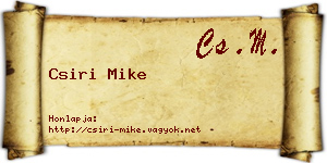 Csiri Mike névjegykártya